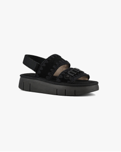 Женские босоножки Mou Bounce sandal All monochrome замша черный SW531001A