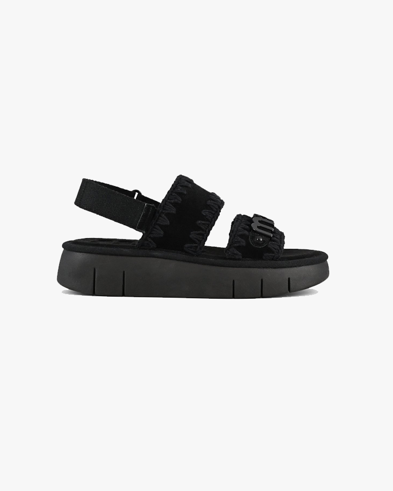 Женские босоножки Mou Bounce sandal All monochrome замша черный SW531001A