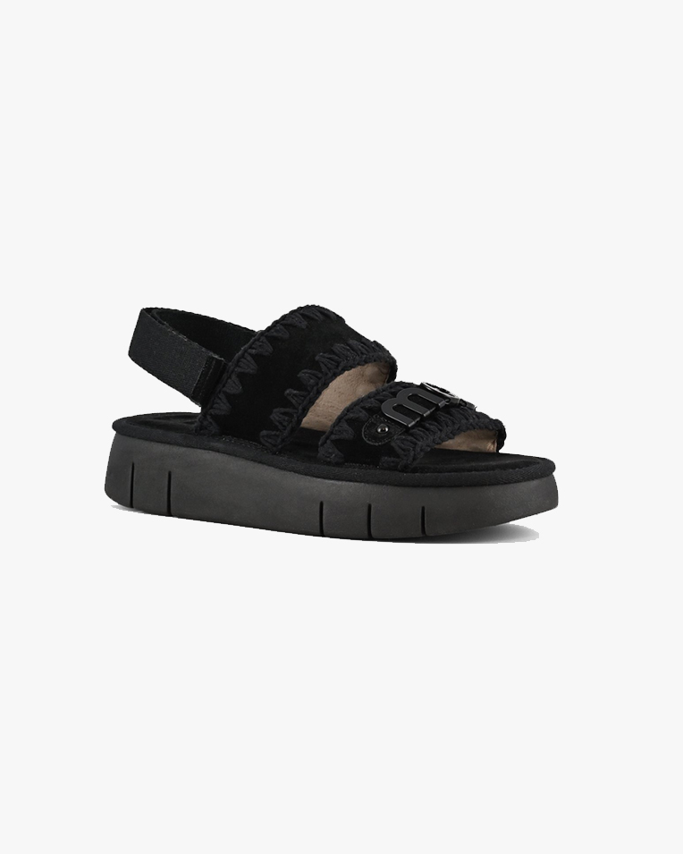 Женские босоножки Mou Bounce sandal All monochrome замша черный SW531001A