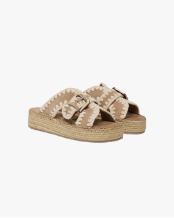 Женские шлепанцы Mou Jute Sandal замша бежевый SW641003A