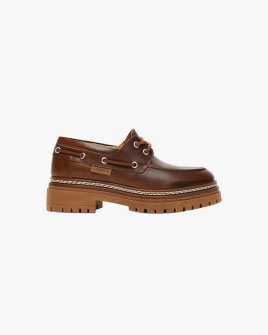 Женские туфли броги Max Mara Weekend Pompei на шнуровке кожа коричневый WE5526055506002
