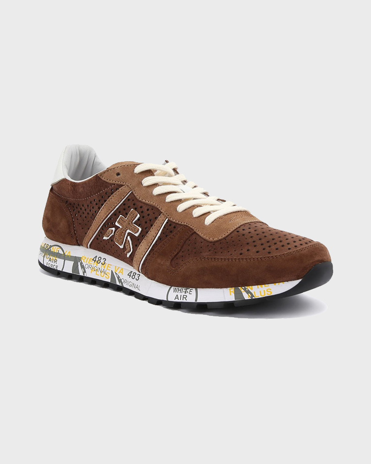 Чоловічі кросівки Premiata Sneaker Eric 6605 Brown кожа коричневі з перфорацією