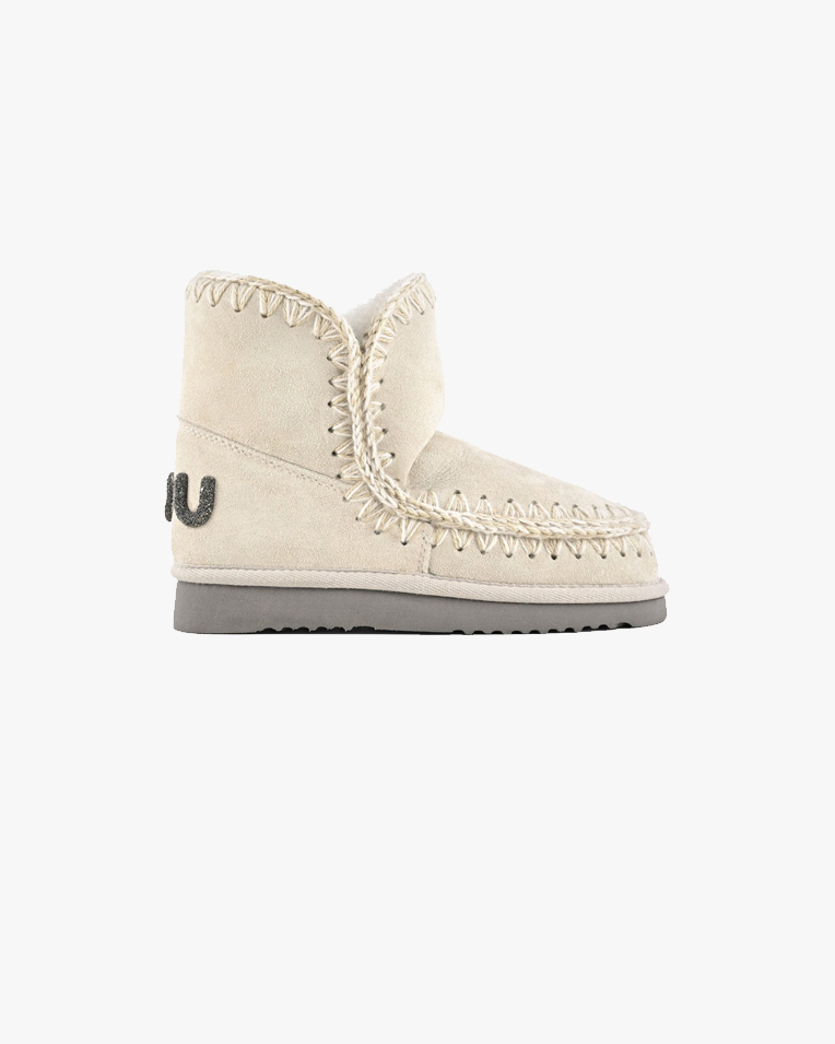 Женские ботинки снегоходы Mou Eskimo 18 Glitter Logo замша молочный fw101050A
