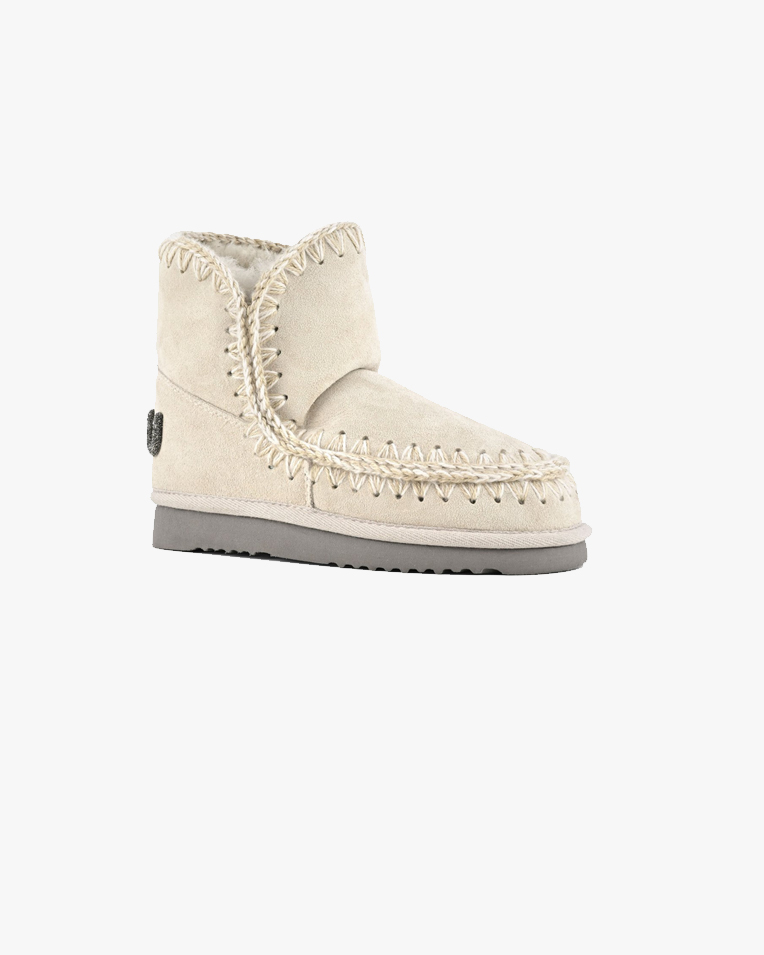 Женские ботинки снегоходы Mou Eskimo 18 Glitter Logo замша молочный fw101050A