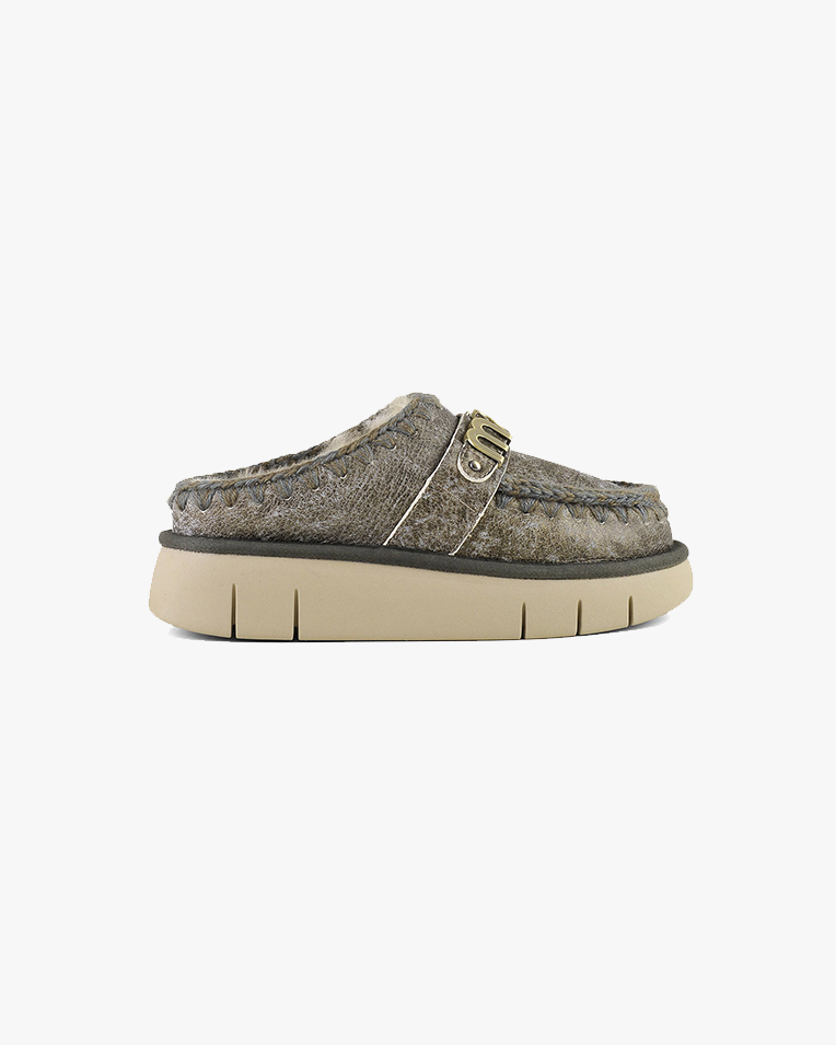 Женские клоги Mou Bounce Clog Special leather кожа зеленый fw531001С