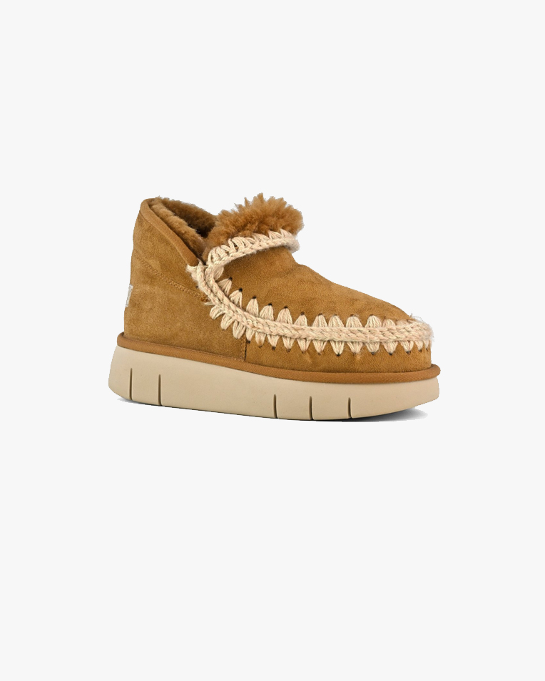 Женские ботинки снегоходы Mou Eskimo Bounce Sneaker замша бежевый fw531009A