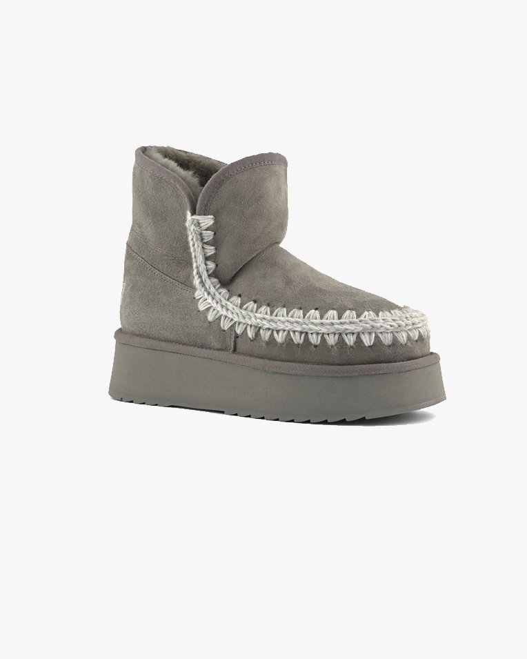 Женские ботинки снегоходы Mou Platform Boot Suede замша серый fw681010A
