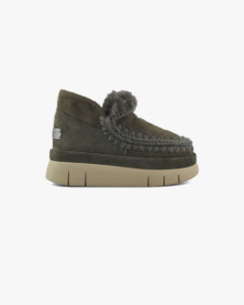 Жіночі черевики снігоходи Mou Eskimo 18 Glitter Logo замша зелений fw751000A