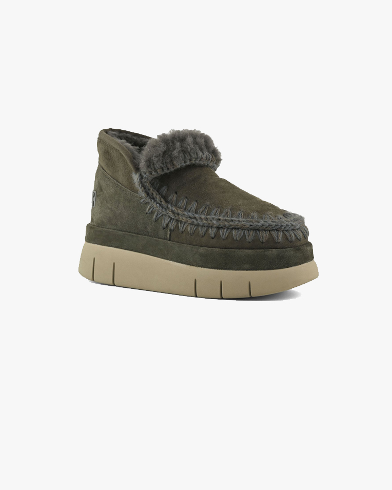 Жіночі черевики снігоходи Mou Eskimo 18 Glitter Logo замша зелений fw751000A