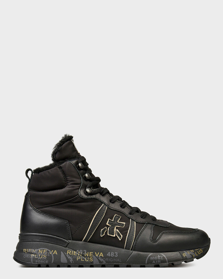 Чоловічі зимові кросівки Premiata Sneaker Jeff 5076 Black шкіра чорні
