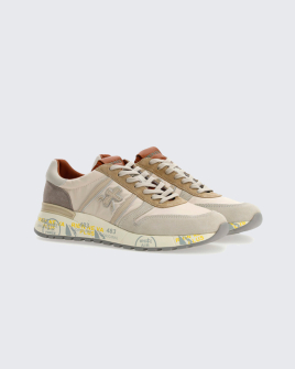 Мужские кроссовки Premiata Lander 6633 Beige замша, кожа бежевые