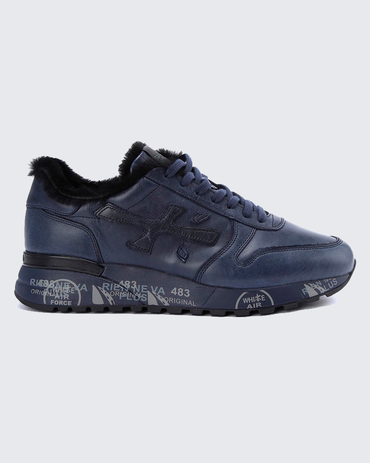Мужские зимние кроссовки Premiata Sneaker Mick 5526M Blue кожа синие
