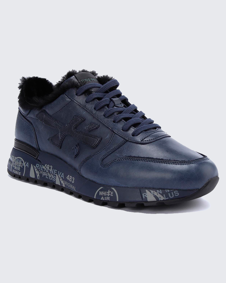 Мужские зимние кроссовки Premiata Sneaker Mick 5526M Blue кожа синие