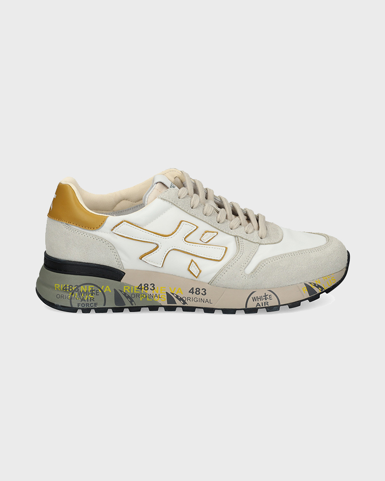 Кросівки чоловічі Premiata Sneaker Mick 6613 шкіра біло-бежеві