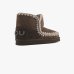 Женские ботинки снегоходы Mou Eskimo 18 Glitter Logo замша коричневый mu.fw101050A